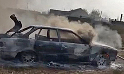 В Крыму на ходу загорелась Audi