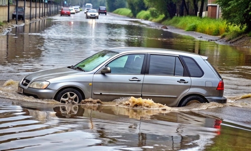 В Феодосийских лужах водители массово теряют номера