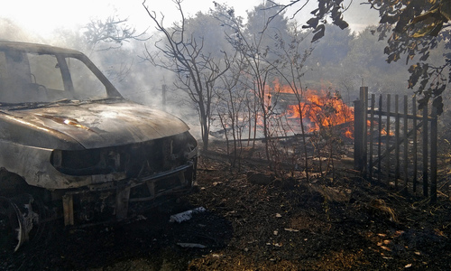 Пожар в Приморском уничтожил УАЗ и две постройки